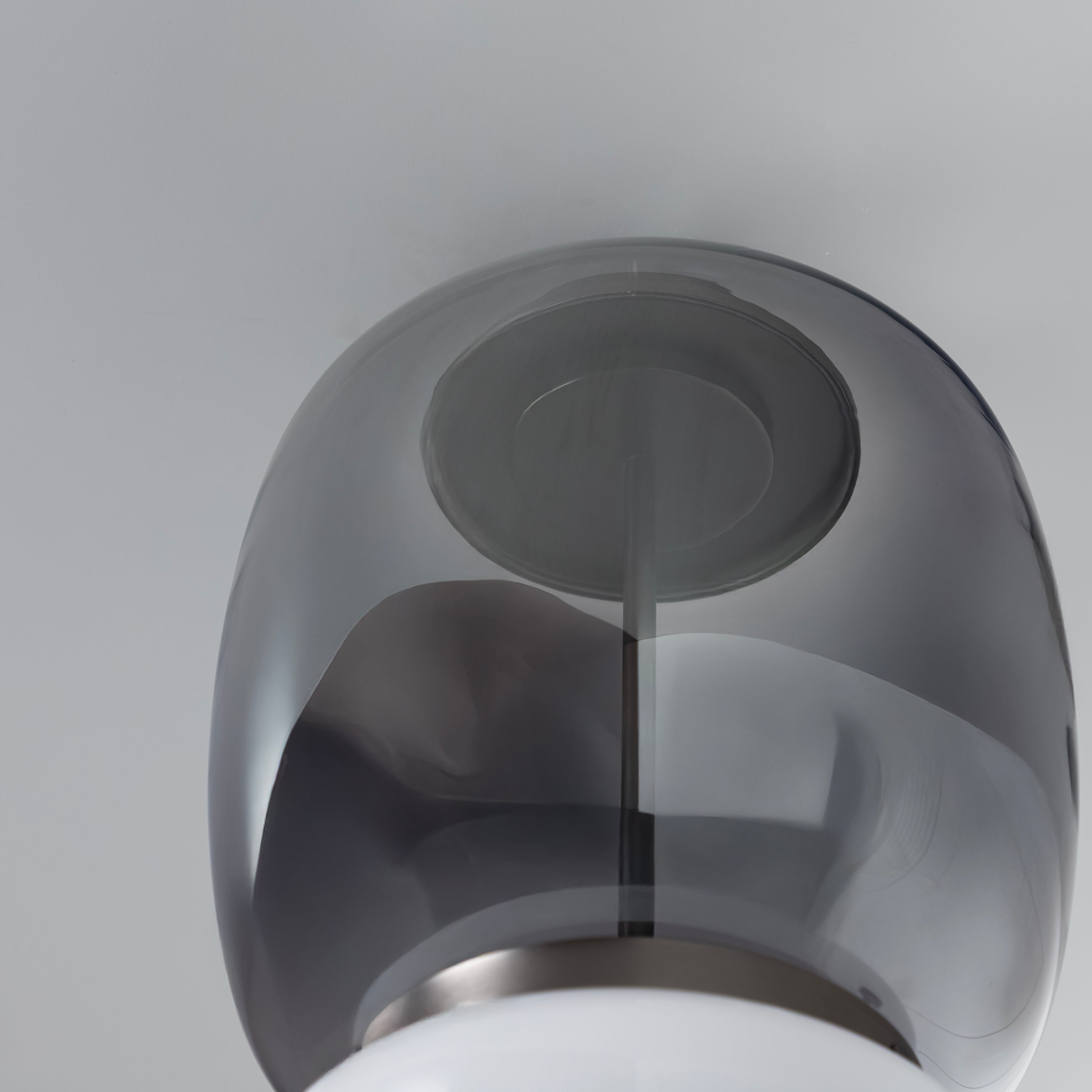 Salvador Smoked & White Glass Platinum Plafonier 40Cm - Heka Lighting & Trading Limited