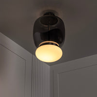 Salvador Smoked & White Glass Platinum Plafonier 40Cm - Heka Lighting & Trading Limited