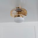 Salvador Honey & White Glass Antique Plafonier 27Cm - Heka Lighting & Trading Limited