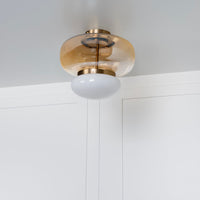 Salvador Honey & White Glass Antique Plafonier 27Cm - Heka Lighting & Trading Limited