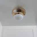 Salvador Honey & White Glass Antique Plafonier 27Cm - Heka Lighting & Trading Limited