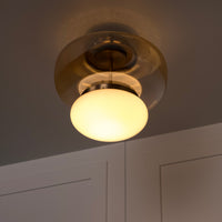 Salvador Honey & White Glass Antique Plafonier 27Cm - Heka Lighting & Trading Limited