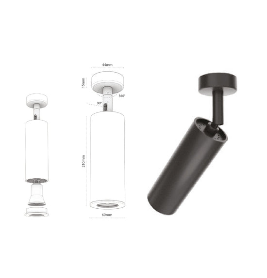 Eva Black Flat Spot 6X21 Cm