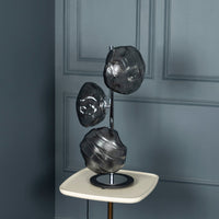 Hobart 3-Piece Smoked Glass Chrome Table Lamp - Heka Lighting & Trading Limited