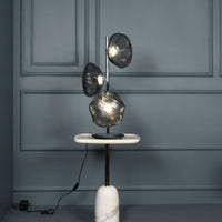 Hobart 3-Piece Smoked Glass Chrome Table Lamp - Heka Lighting & Trading Limited