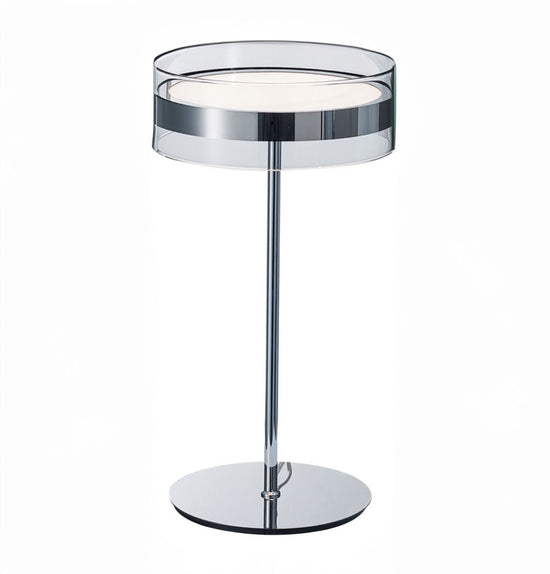 Berlin Platinum Stainless Transparent Glass Table Lamp