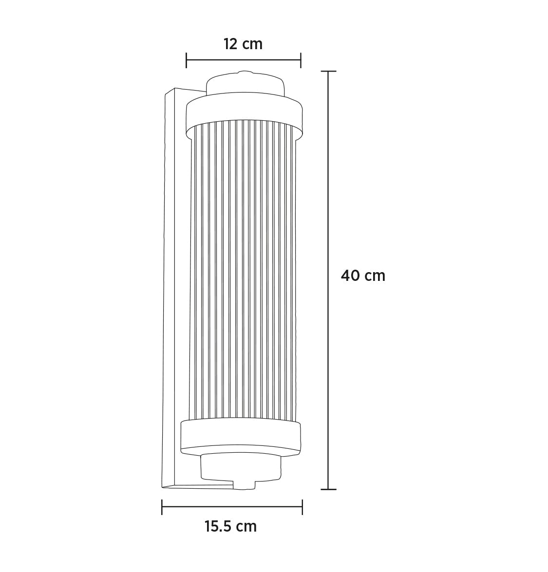 Sumela Black Glass Wall Sconce 40 Cm - Heka Lighting & Trading Limited