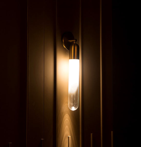 Manila Transparent Glass Gold Wall Sconce