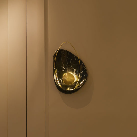 Erciyes Black Antique Marble Wall Sconce