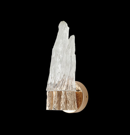 Kardal Transparent Acrylic Gold Led Wall Sconce 30 Cm