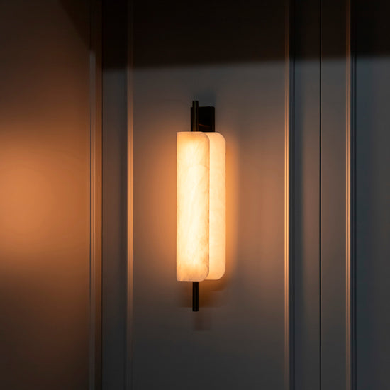 Orkos White Marble Led Wall Sconce 52 Cm
