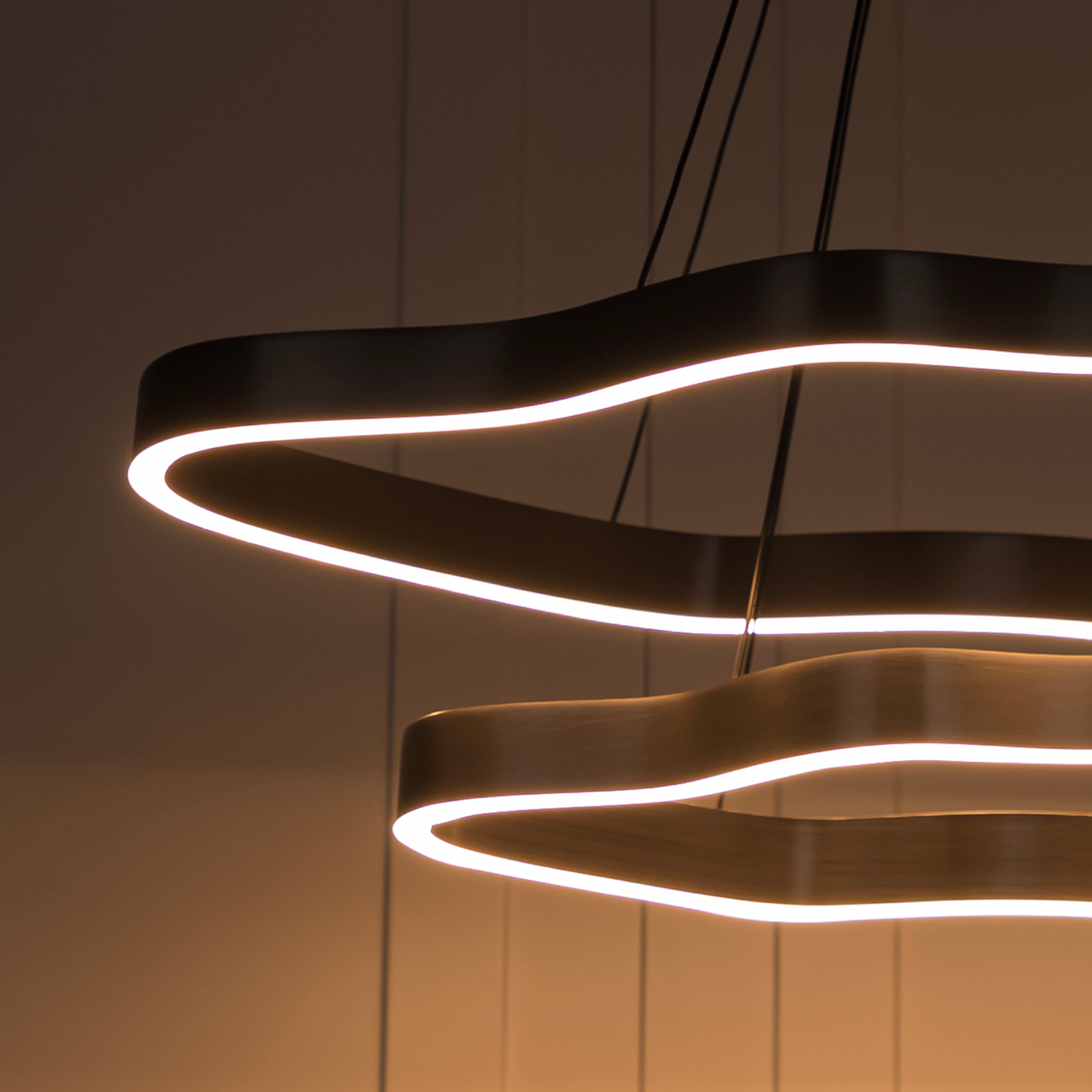 Marsis 2-Row Stainless Platinum Living Room Led Chandelier - Heka Lighting & Trading Limited