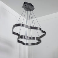 Marsis 2-Row Stainless Platinum Living Room Led Chandelier - Heka Lighting & Trading Limited