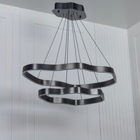 Marsis 2-Row Stainless Platinum Living Room Led Chandelier - Heka Lighting & Trading Limited