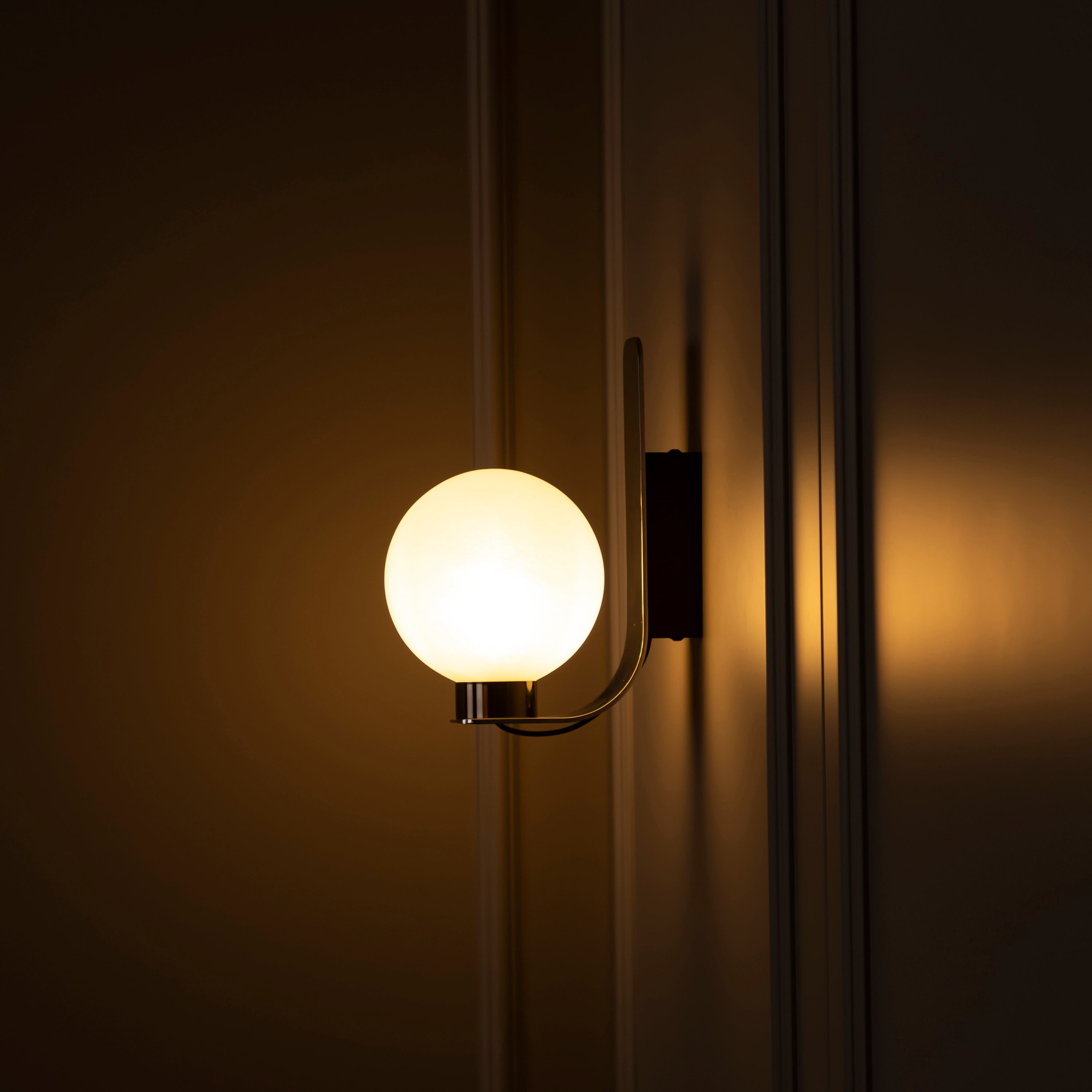 Havana Chrome Platinum Single Soft Glass Led Wall Sconce - Heka Lighting & Trading Limited