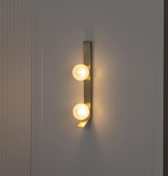 Helsingör Double Bubbly Soft Glass Antique Wall Sconce