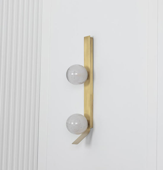 Helsingör Double Bubbly Soft Glass Antique Wall Sconce
