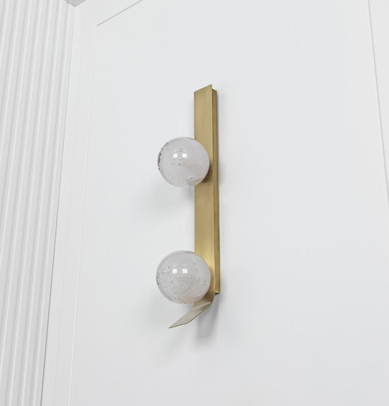 Helsingör Double Bubbly Soft Glass Antique Wall Sconce