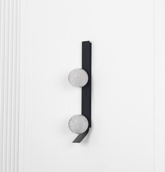 Helsingör Double Bubbly Soft Glass Black Wall Sconce