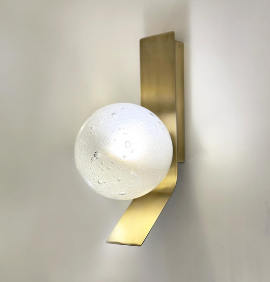Helsingör Single Bubbly Soft Glass Antique Wall Sconce