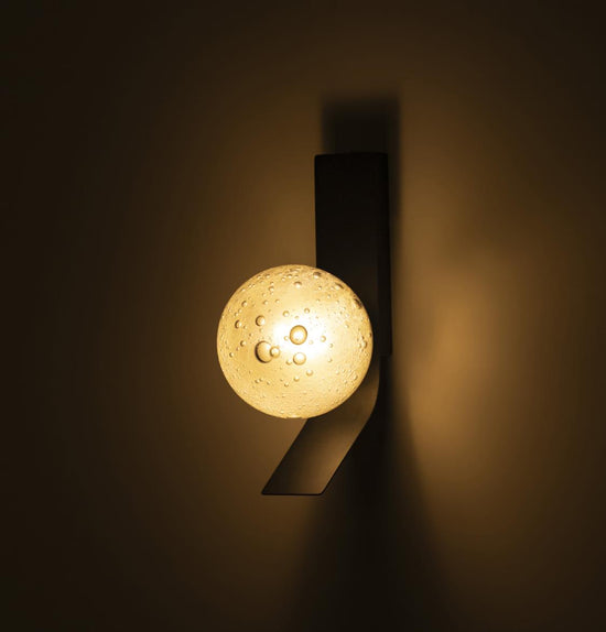 Helsingör Single Bubbly Soft Glass Black Wall Sconce