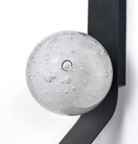 Helsingör Single Bubbly Soft Glass Black Wall Sconce - Heka Lighting & Trading Limited
