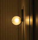 Helsingör Single Bubbly Soft Glass Black Wall Sconce - Heka Lighting & Trading Limited