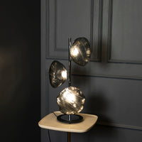 Hobart 3-Piece Smoked Glass Chrome Table Lamp - Heka Lighting & Trading Limited