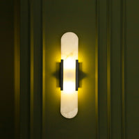 Hristos Black Marble Wall Sconce 50 Cm - Heka Lighting & Trading Limited