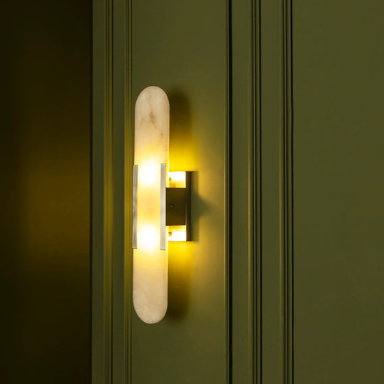 Hristos Bright Chrome Marble Wall Sconce 50 Cm