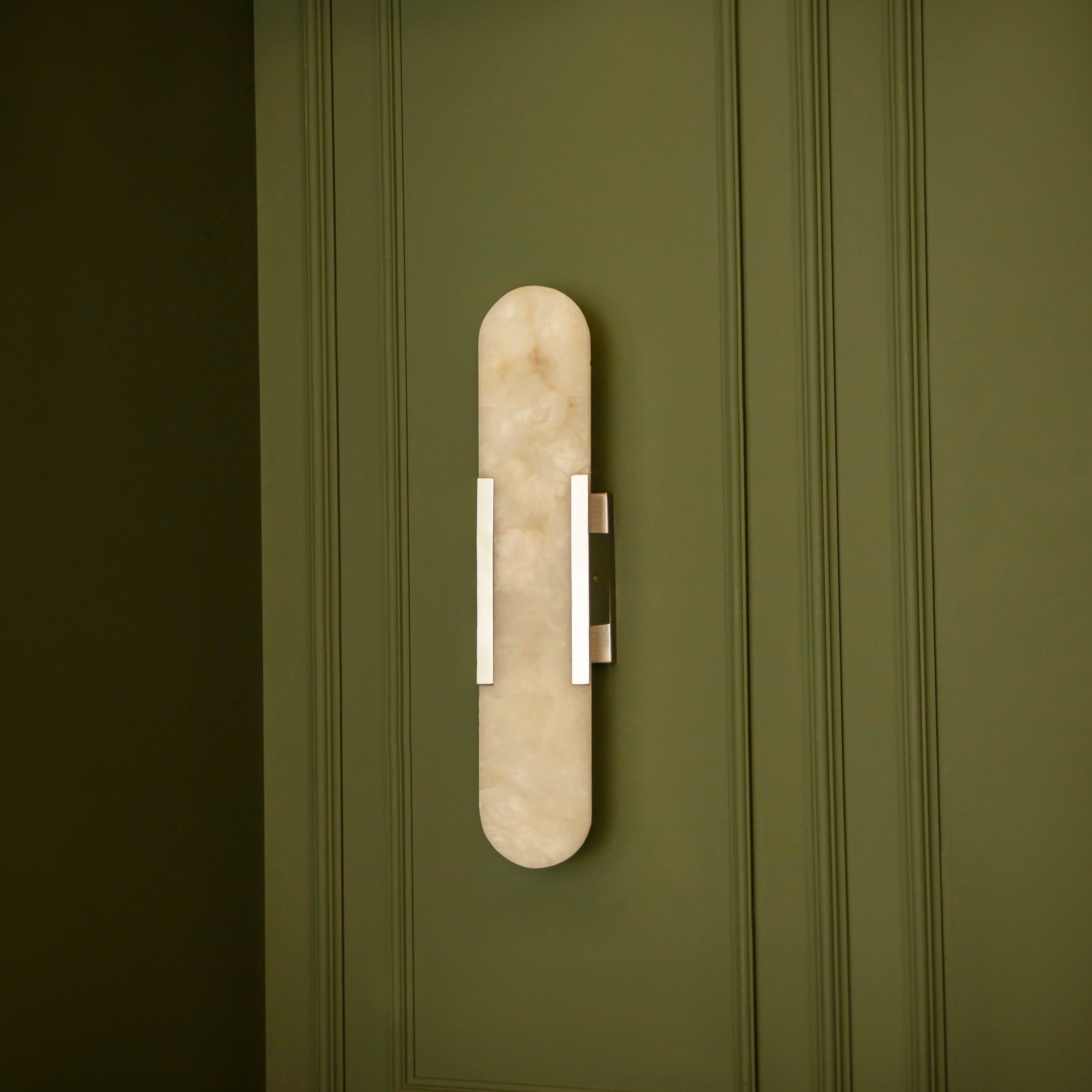 Hristos Bright Chrome Marble Wall Sconce 50 Cm - Heka Lighting & Trading Limited