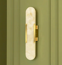 Hristos Brushed Brass Marble Wall Sconce - Heka Lighting & Trading Limited