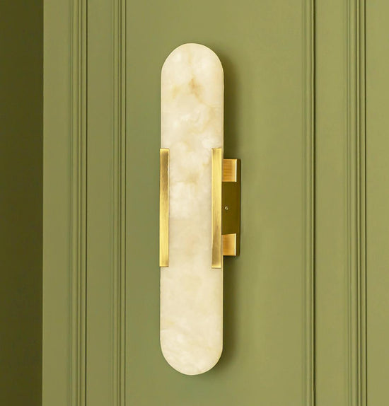 Hristos Brushed Brass Marble Wall Sconce