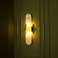 Hristos Brushed Brass Marble Wall Sconce - Heka Lighting & Trading Limited