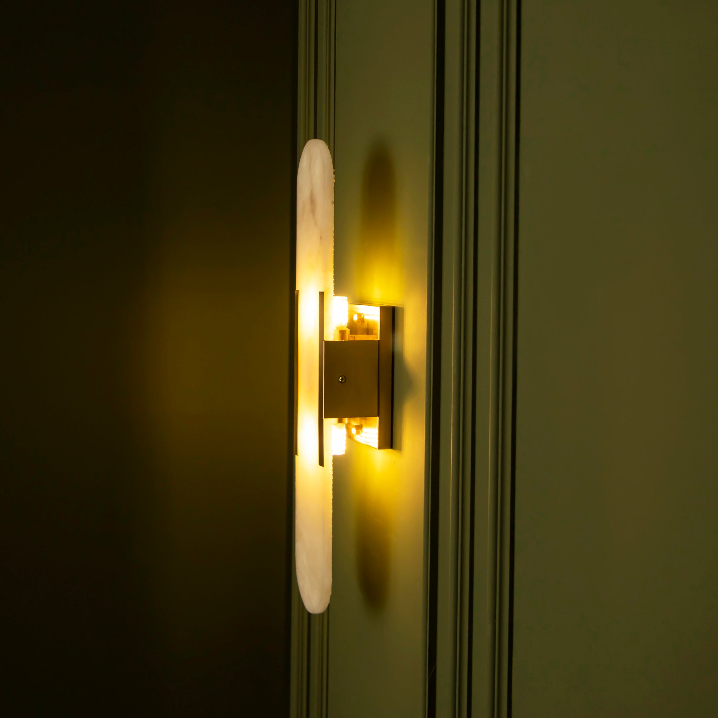 Hristos Brushed Brass Marble Wall Sconce - Heka Lighting & Trading Limited