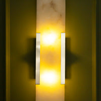 Hristos Matte Chrome Marble Wall Sconce 50 Cm - Heka Lighting & Trading Limited