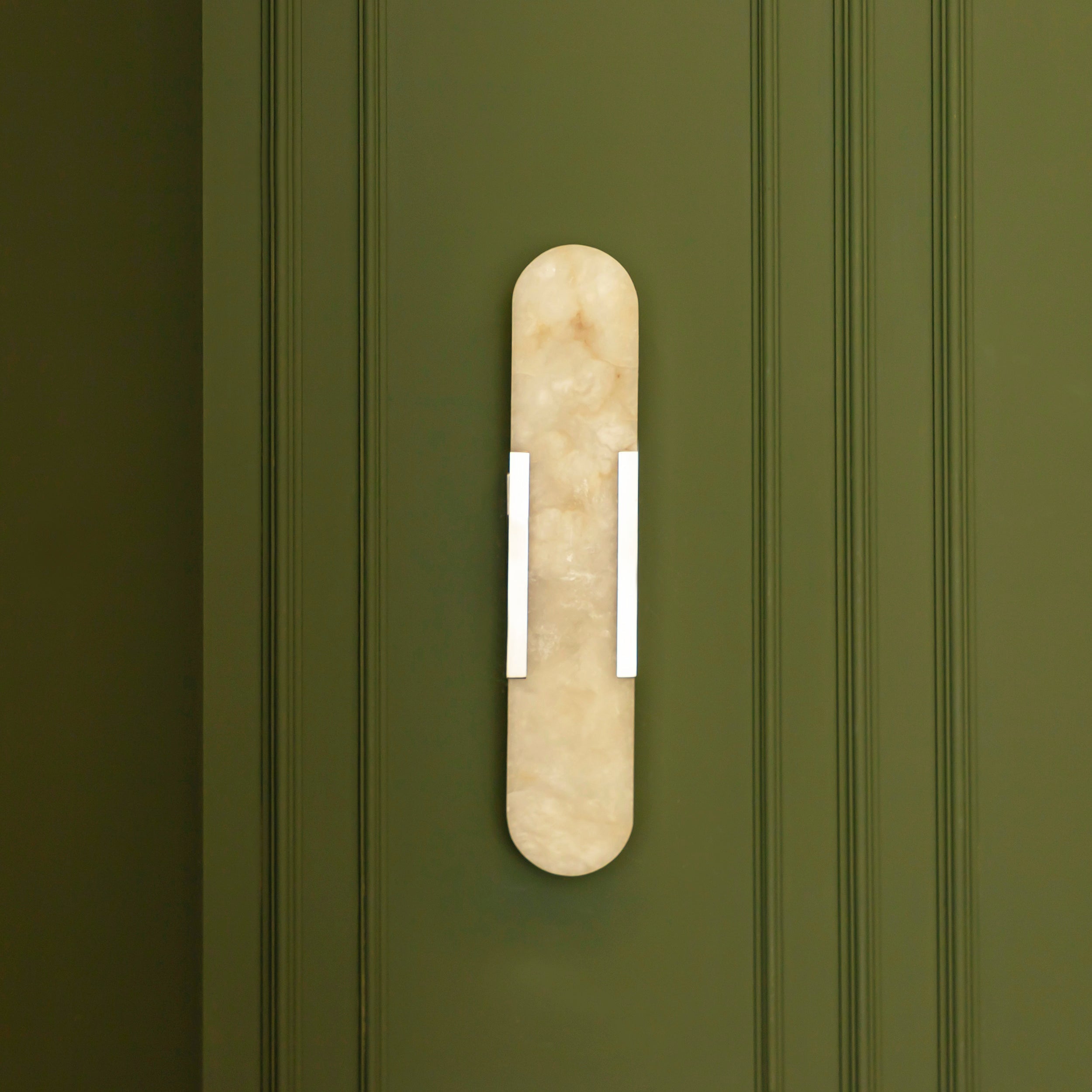 Hristos Matte Chrome Marble Wall Sconce 50 Cm - Heka Lighting & Trading Limited