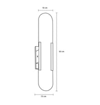 Hristos Matte Chrome Marble Wall Sconce 50 Cm - Heka Lighting & Trading Limited