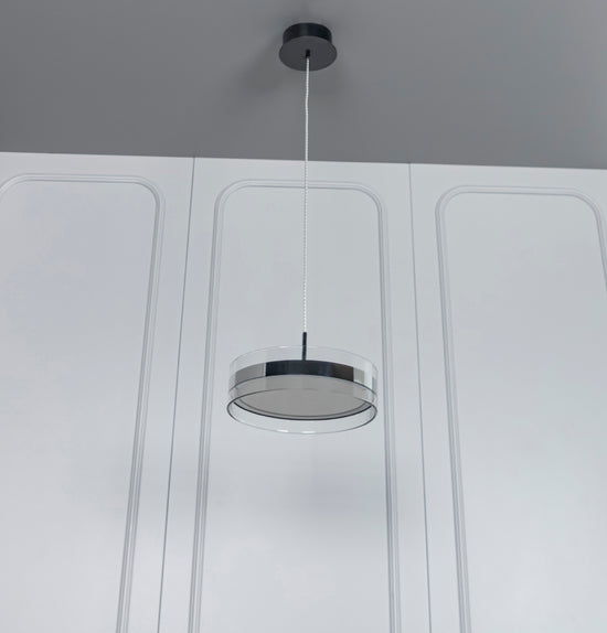 Berlin Platinum Stainless Transparent Glass Pendant Light Chandelier 30 Cm