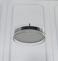 Berlin Platinum Stainless Transparent Glass Pendant Light Chandelier 30 Cm