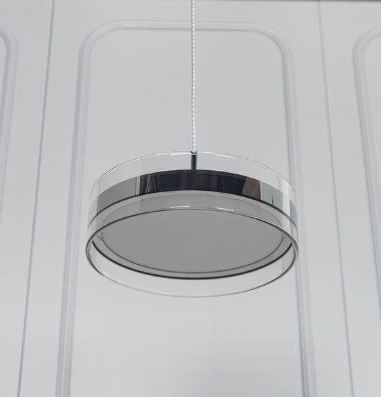 Berlin Platinum Stainless Transparent Glass Pendant Light Chandelier 30 Cm