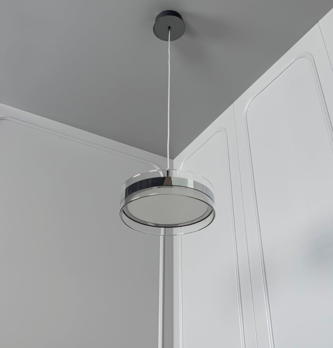Berlin Platinum Stainless Transparent Glass Pendant Light Chandelier 30 Cm