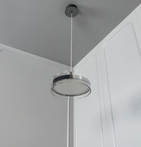 Berlin Platinum Stainless Transparent Glass Pendant Light Chandelier 30 Cm