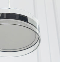 Berlin Platinum Stainless Transparent Glass Pendant Light Chandelier 30 Cm