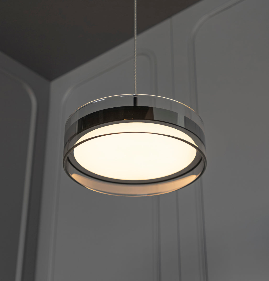 Berlin Platinum Stainless Transparent Glass Pendant Light Chandelier 30 Cm
