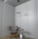 Berlin Platinum Stainless Transparent Glass Pendant Light Chandelier 30 Cm