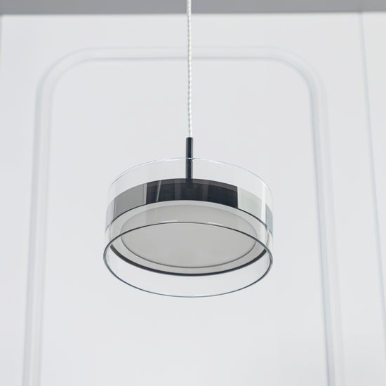 Berlin Platinum Stainless Transparent Glass Pendant Light Chandelier 20 Cm