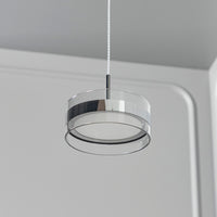 Berlin Platinum Stainless Transparent Glass Pendant Light Chandelier 20 Cm