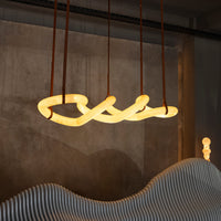 Venus natural marble and leather pendant light