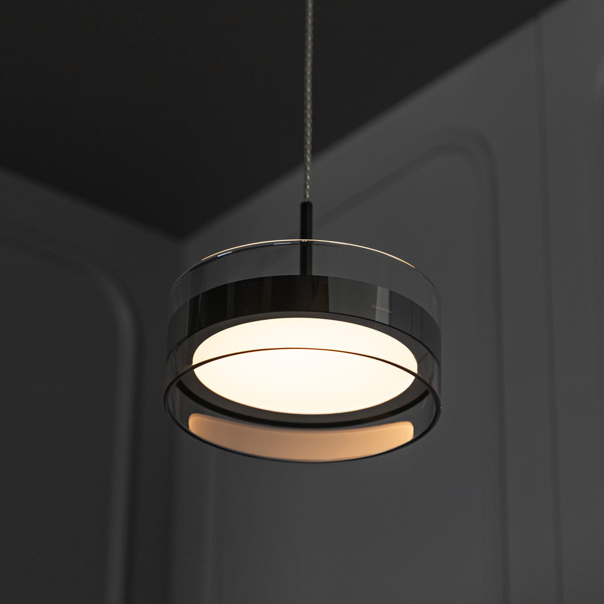 Berlin Platinum Stainless Transparent Glass Pendant Light Chandelier 20 Cm